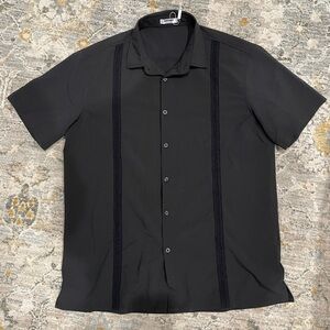 Men's Black Button Up Shirt
